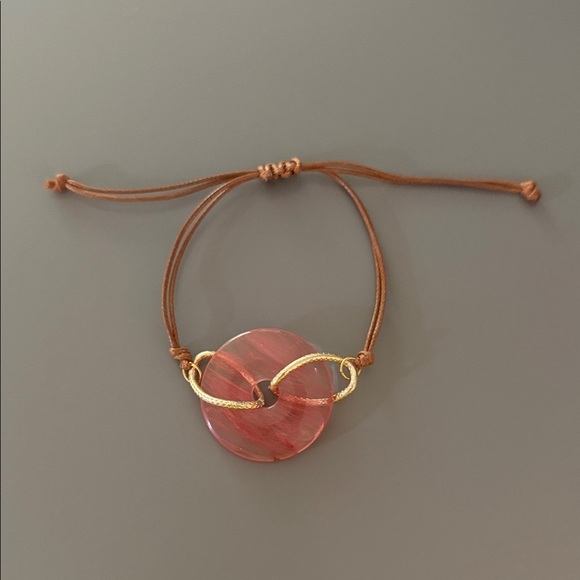 Jewelry - Elegant Pink Bracelet with Gold Accents